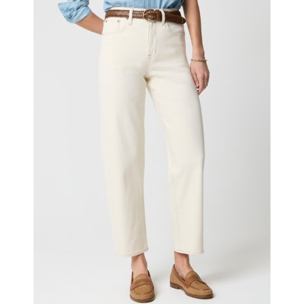 J.Crew Barrel-leg jean in all-day stretch Ecru Size 29 NWT